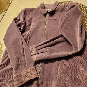 Alfred Dunner Purple Corduroy Bomber Jacket Size 8 Good